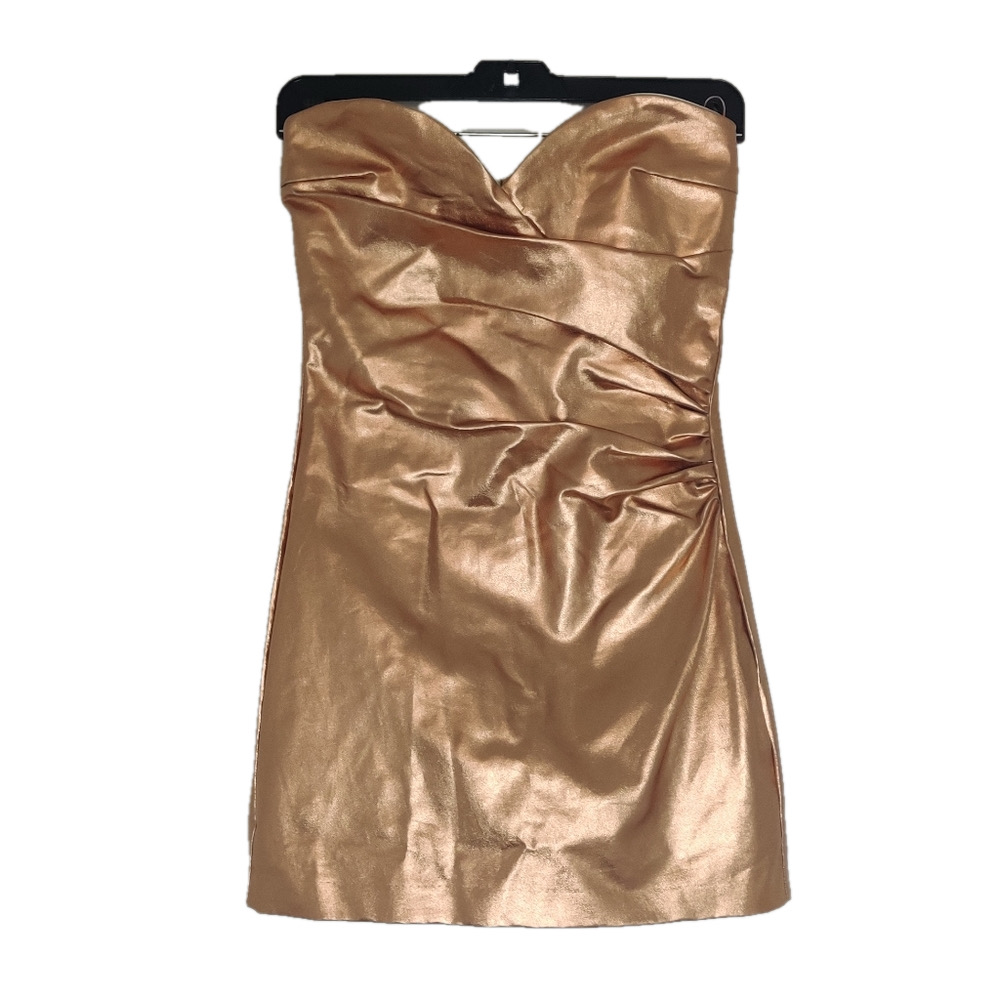 Zara Metallic Bronze Strapless Mini Dress